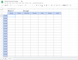 daily schedule templates for google docs