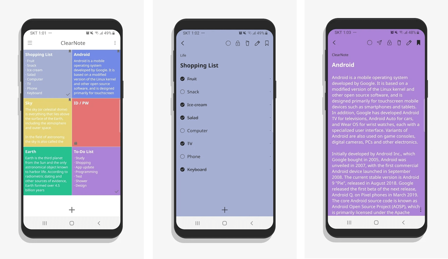 presentation notes android