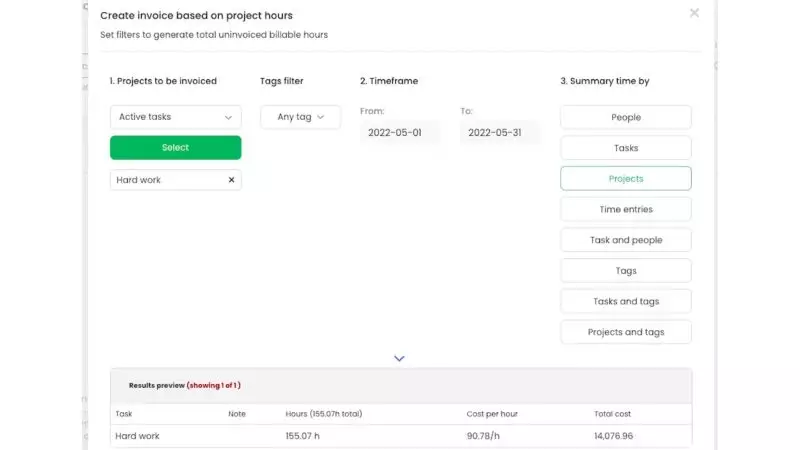 timecamp invoicing