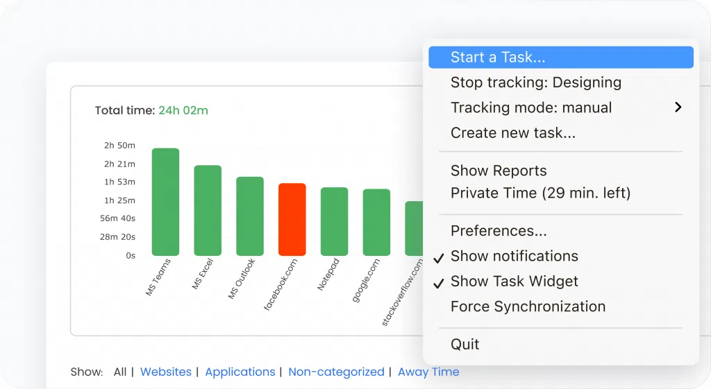 Time tracking desktop app