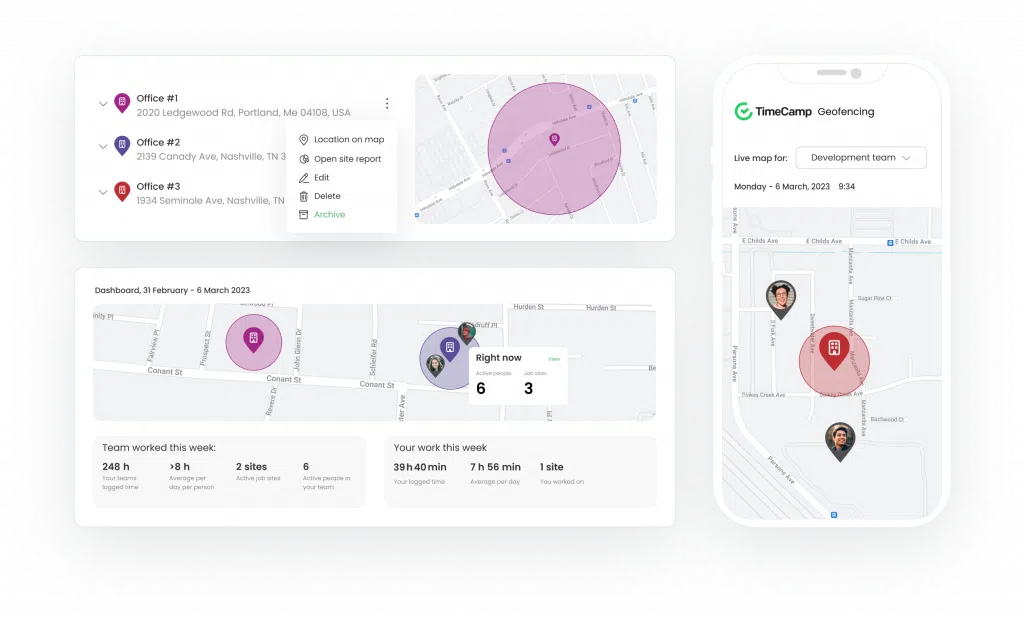 3rd shift hours timecamp geofencing