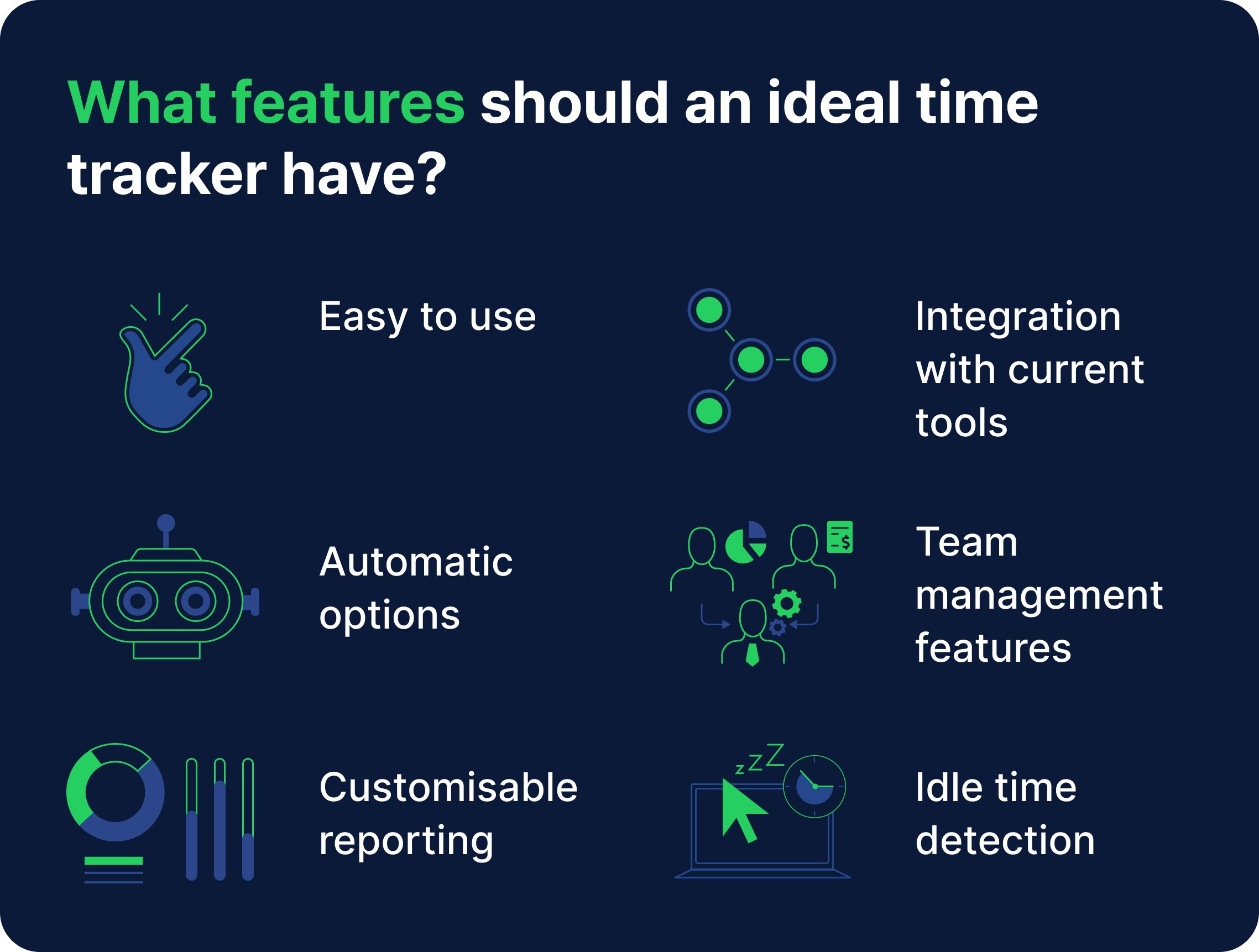 an infographic about time tracking software assets