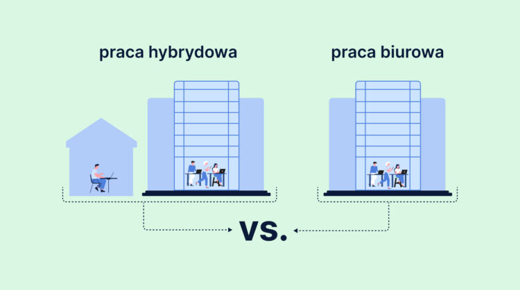 obrazek ilustrujący zagadnienie pracy zdalnej i pracy hybrydowej